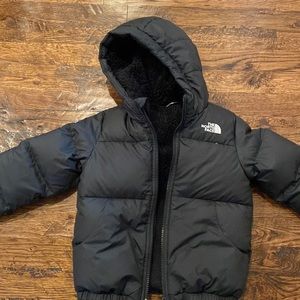 4T The North face down hooded coat